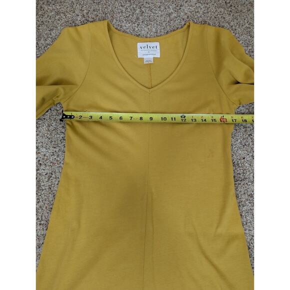 VELVET By Graham & Spencer Meghan Puff-Sleeve Mini Dress Butter Cup Small - Picture 9 of 14